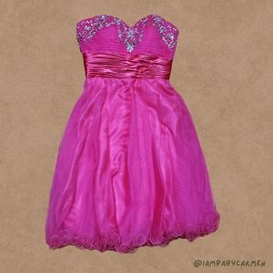 Strapless Pink Princess Mini Dress 💕